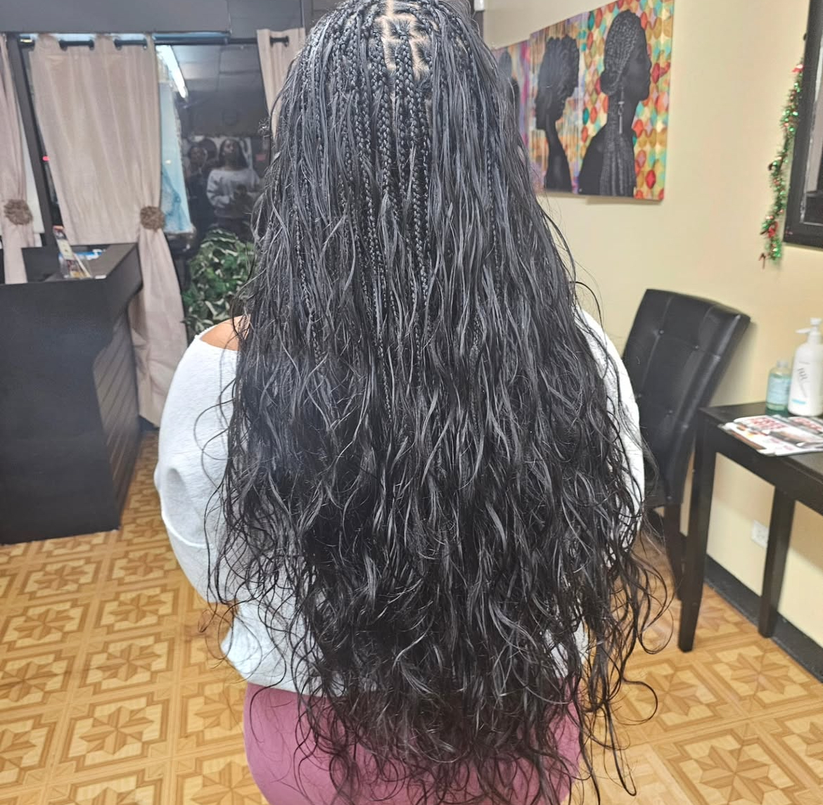 Box Braids hairstyle at Gege Hair Salon in Schaumburg